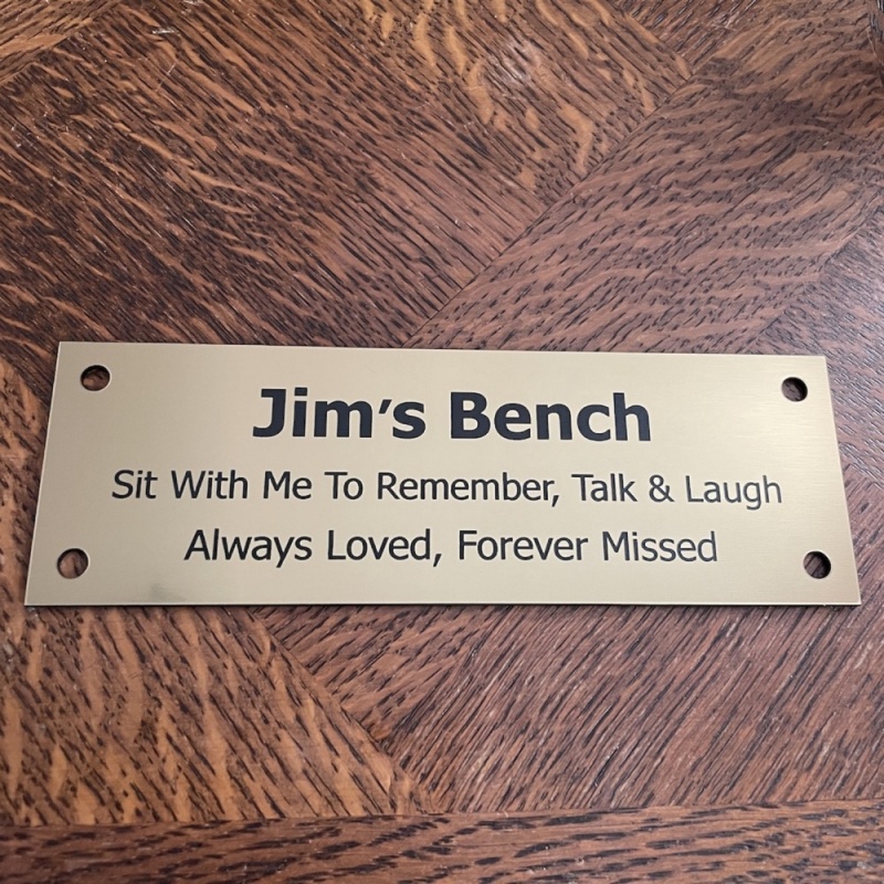 Memorial plaque in remembrance outdoor bench plaque personalised 15 x 4 or 5cm 5.9 x 1.57 or 1.96 inch various colours we also offer custom sizes